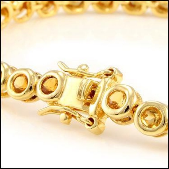 18K Y Gold Over Sol Sterling Silver 8 CTW braclet